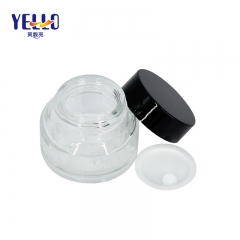 Customized Cosmetic Container Glass Cream Jar With Black Screw Cap