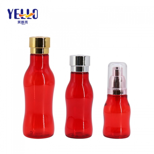 Unique Red Color Empty Lotion Bottle 60ml 80ml 120ml For Personal Care