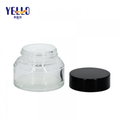 Customized Cosmetic Container Glass Cream Jar With Black Screw Cap