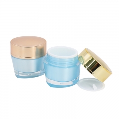 Ocean Blue Empty Cream Container , Acrylic Material Plastic Beauty Containers