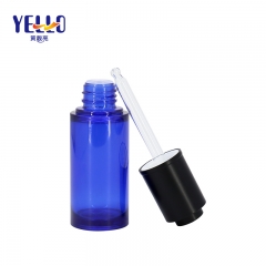 50ml Blue Plastic Serum Bottle With Dropper Anti Bacterial Round Bottom