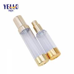 Skincare Cream Airless Cosmetic Bottles Golden Pump Customized Color