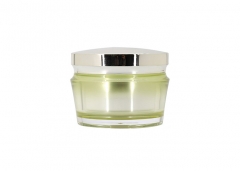 Acrylic Cosmetic Cream Jar Double Wall With Silver Plating Cap