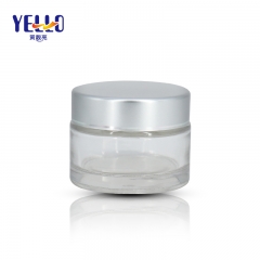 Customized Made Cosmetic Glass Cream Jars / 30g Skincare Body Cream Containers