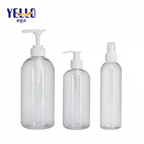 Round Shoulder Clear Plastic Empty Shampoo Bottles / Small Lotion Bottle