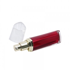 Triangle Shape Acrylic Lotion Pump Bottle 30ml With Red Color Silk Printing