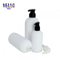 White Round Empty Shampoo Bottles , 500ml PET Plastic Hand Wash Bottle