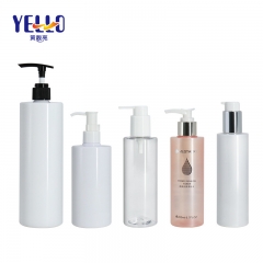 White Clear Cylinder Shampoo Dispenser Lotion Pump Sanitizer Bottles