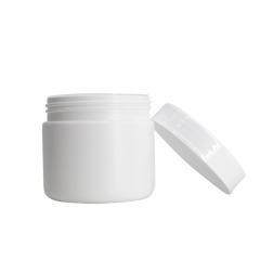 Wide Mouth White Plastic Cream Jars With Lids 500ml Round Shape