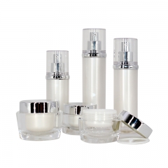 Empty Acrylic Lotion Bottle With Silver Plating Pump 30ml 40ml 50ml