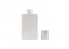 Reusable PET Empty Lotion Bottle Square Shape White / Green Color