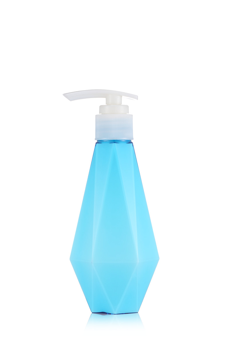 Blue Empty Plastic Shampoo Bottles , PETG Plastic Pretty Shampoo Bottles