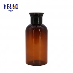 Non - Toxic Round Shape Empty Shampoo Bottles 380ml PET Plastic With Pump Cap