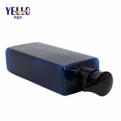 Dark Blue Square Empty Shampoo Bottles 400ml With Pump Dispenser