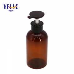 Non - Toxic Round Shape Empty Shampoo Bottles 380ml PET Plastic With Pump Cap