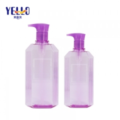 Purple Color Clear Empty Shampoo Bottles , 500ml Shower Gel Container