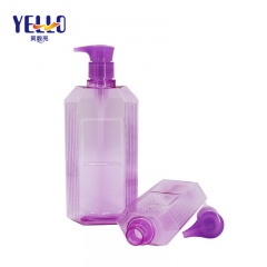 Purple Color Clear Empty Shampoo Bottles , 500ml Shower Gel Container