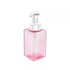 250ml Pink Square Bottles for Shampoo , Eco PETG material Lotion Bottle with Pump