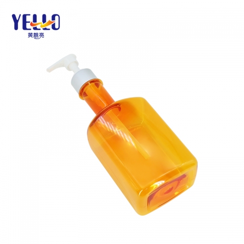 Candy Clear Bath Gel Bottles , Square Shampoo Bottle 500ml Wholesale Supply