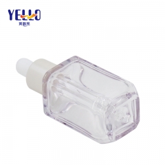 15ml mini Square Serum Bottles with Glass dropper , Transparent Essence Dropper Bottles