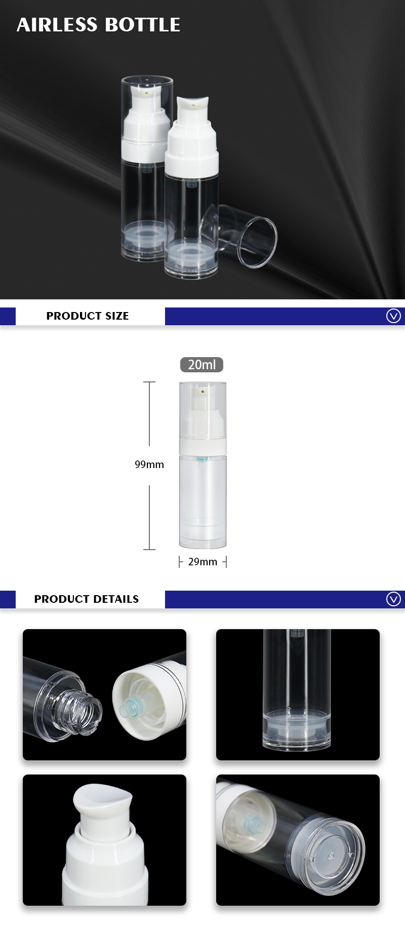 20ml airless pump bottle