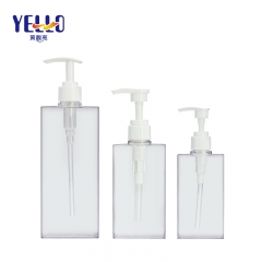 Clear Square Empty Lotion Bottles 200ml 300ml 500ml / PETG Clear Shampoo Shower Bottle