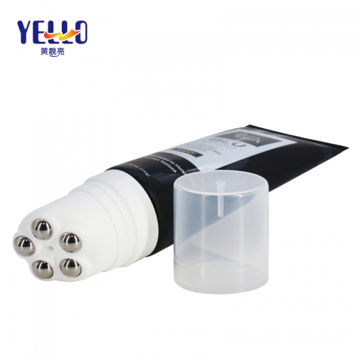 170ml 6oz Custom Empty Plastic Cosmetic Cream Tubes , 5 Steel Balls Roller On Massage Tube