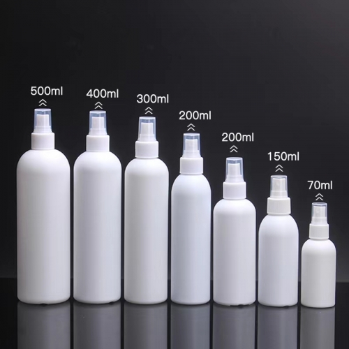 50ml 100ml 200ml Sanitizer Empty Spray Bottle / White Round Cosmetic Spray Bottles