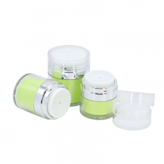 Luxury Green Acrylic Airless Pump Container Cream Jar 15G 30G 50G