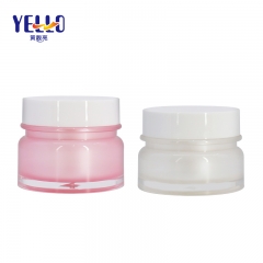 Color Made PMMA Acrylic Face Cream Jars , 30g / 50g Plastic Pink Serum Containers