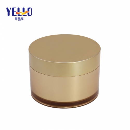 Empty PS 200g Plastic Cosmetic Jars For Body Lotion , Gold Cream Jar Supplier