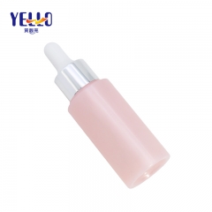 25ml Pink Face Oil Serum Bottles With Dropper / Cylinder Serum Pump Bottle For Cosmetics