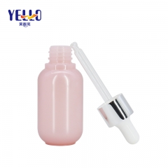 25ml Pink Skincare Cream Serum Cosmetic Bottles With Silver Dropper