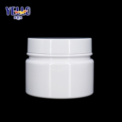 Round White PET Plastic Facial Eyes Serum Bottle Jars For Sale , Different Sizes Empty Cream Jars Available