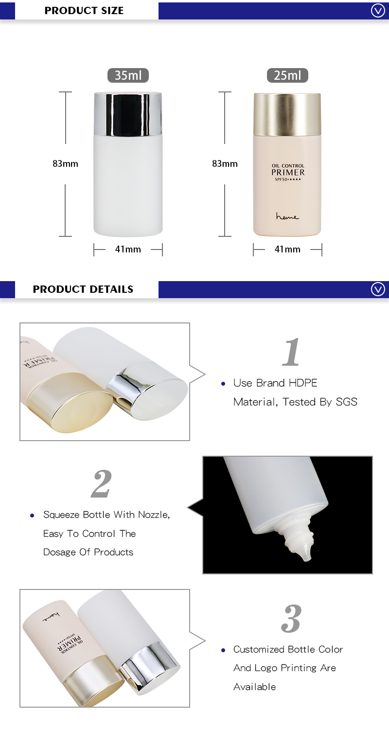 Oval Plastic Tottle Bottle For Sunscreen