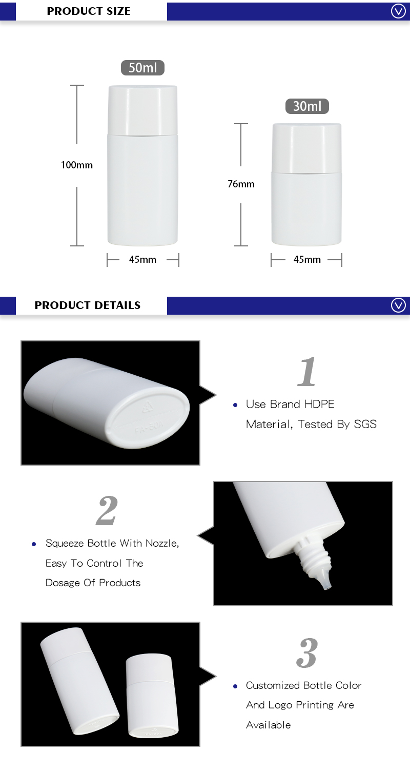 Plastic Tottle Bottles For Lotion or Cream