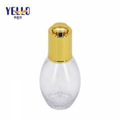 Unique Shape 40ml Empty Cosmetic Dropper Bottle With Gold Press Dropper