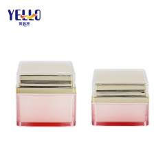 High Luxury Square Cosmetic Lotion Bottle And Cream Jars , PMMA Plastic Empty Cosmetic Packaging