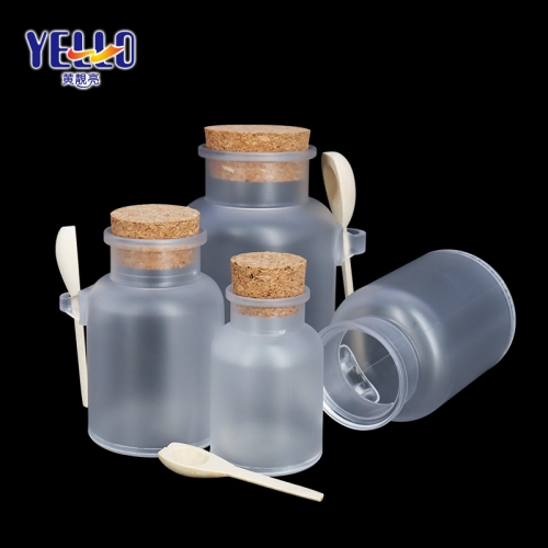 100g 200g 300g 500g Scrub Bath Salt Jars / Cosmetic Mask Jar Bottle With Wood Spoon