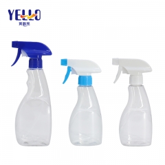 300ml 400ml PET Plastic Trigger Spraying Bottles / Empty Clear Disinfectant Container