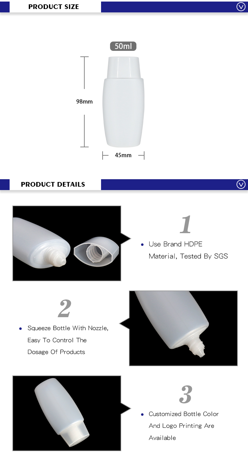 50ml HDPE Sunscreen Bottles