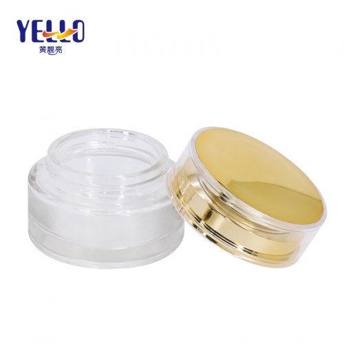 Clear Glass Moisture Cream Storage Jar 50g With Golden Coating Cap