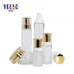 Clear Glass Moisture Cream Storage Jar 50g With Golden Coating Cap