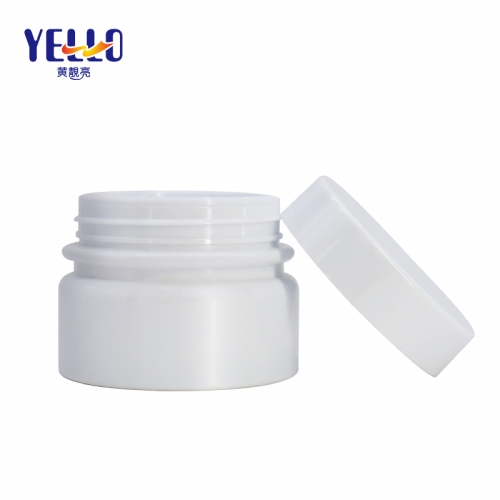 Round White PET Plastic Facial Eyes Serum Bottle Jars For Sale , Different Sizes Empty Cream Jars Available