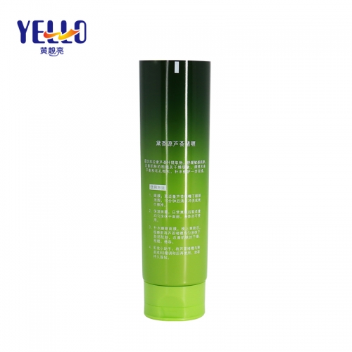 200g Green Plastic Body Cleanser Tubes , Empty PE Cosmetic Tube