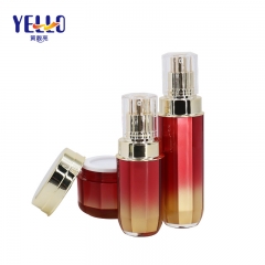 Red Preminum PMMA Empty Plastic Cosmetic Cream Jars And Bottle