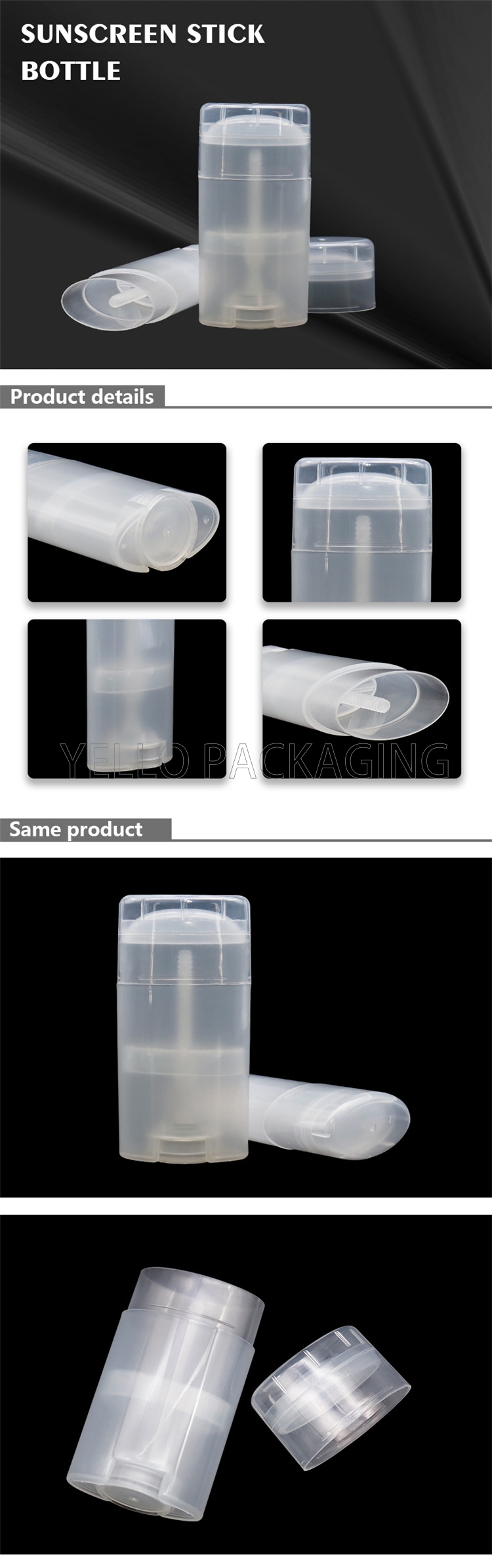 Transparent 50g Twist Up Deodorant Tubes Container For Cosmetic Packaging