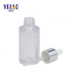 Unique Shape 0.5oz 1 oz Clear Flat Round PETG Bottle with Dropper