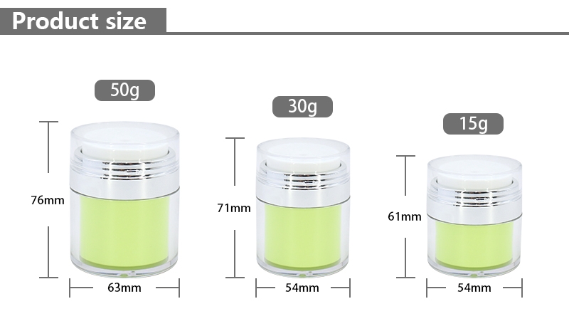 15g 30g 50g Acrylic Plastic Airless Pump Cream Jar Moisturizer Container