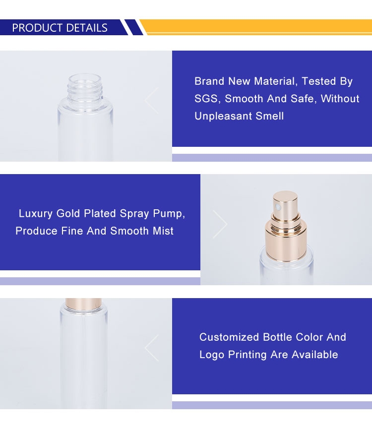 fine smooth gold spray pump bottles